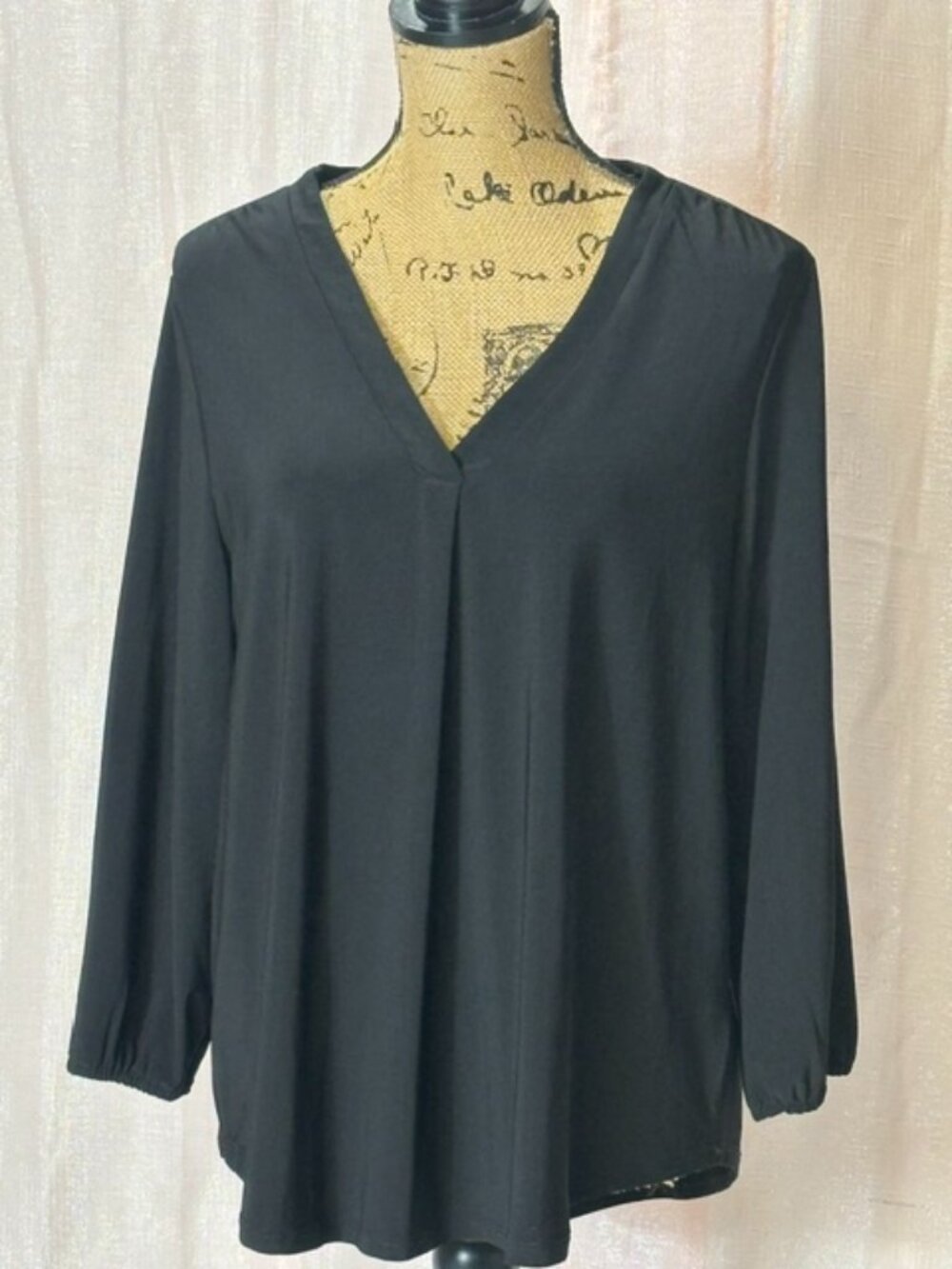 Black V-Neck Jersey Tunic